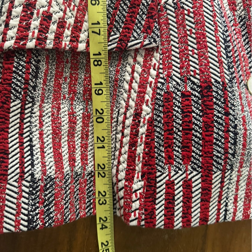 CAbi #6028 Patchwork Red‎ and White Women's Blazer ladies size M - Picture 5 of 9